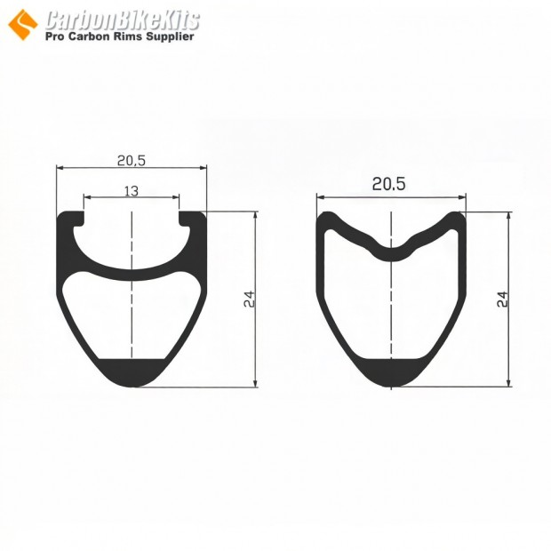 Cerchi per Bici da Strada 700C 24x20.5mm Clincher / Tubolare